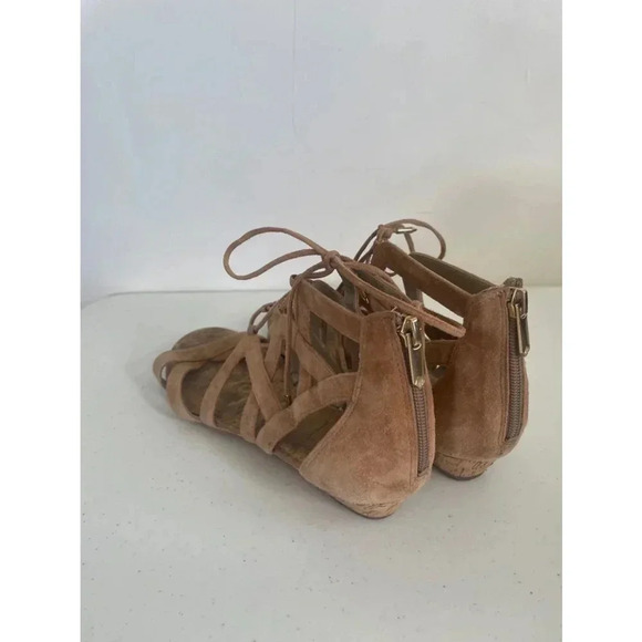 Women's Sam Edelman Brown Lace-Up Gladiator Cork Sandals Size 9M‎ EUC - Picture 3 of 7